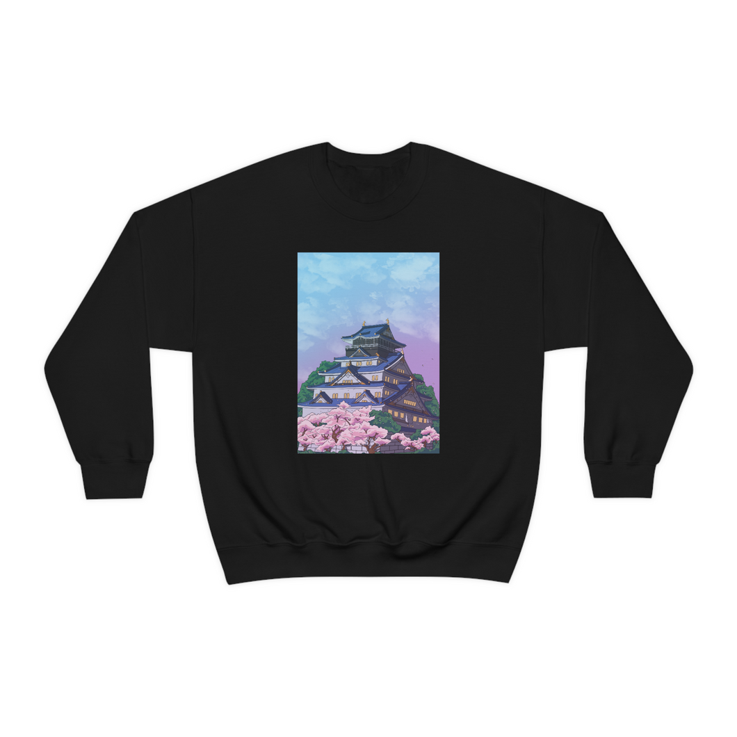 Blossoming Osaka Castle Long Sleeve Shirt